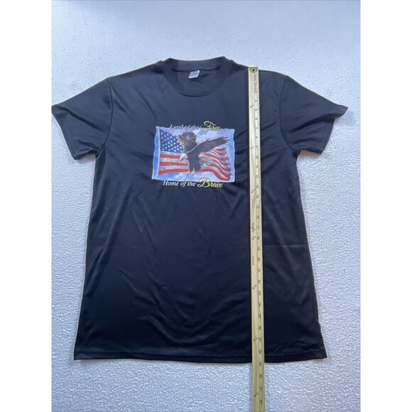 Land of the Free Home of the Brave Graphic Flag Eagle Adult Size Large T Shirt - Picture 4 of 7